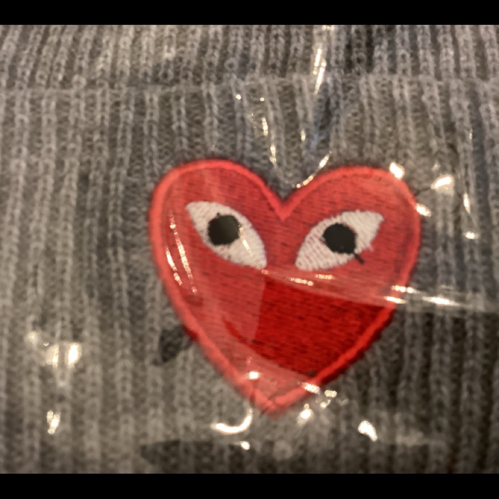 HOST PICK ⭐️ Gray Knit Cap with Red Heart - Picture 10 of 10